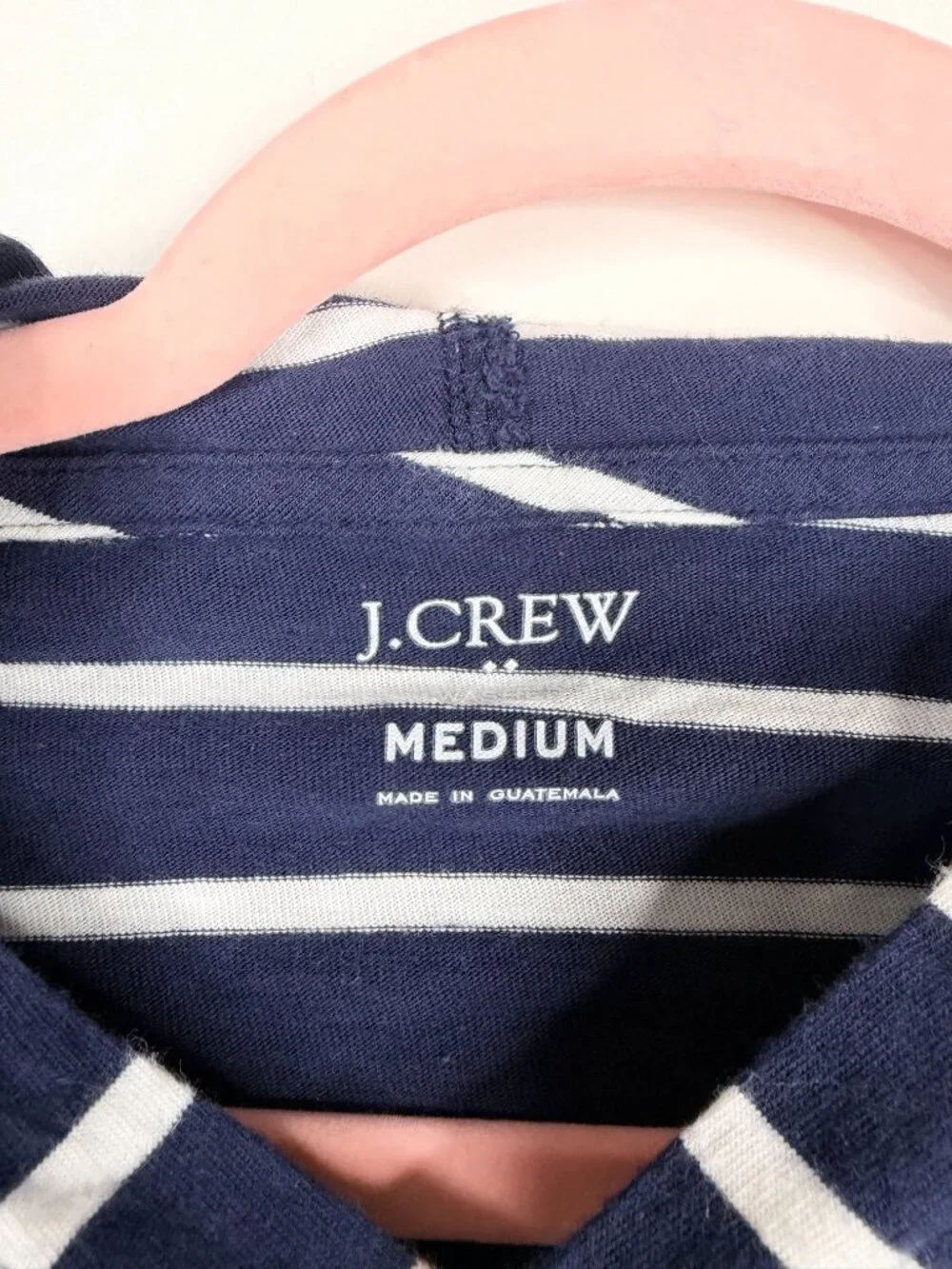 2/$30 J. Crew Striped Hooded Cotton Long Sleeve Tee Navy Medium #A2268 - Picture 5 of 7